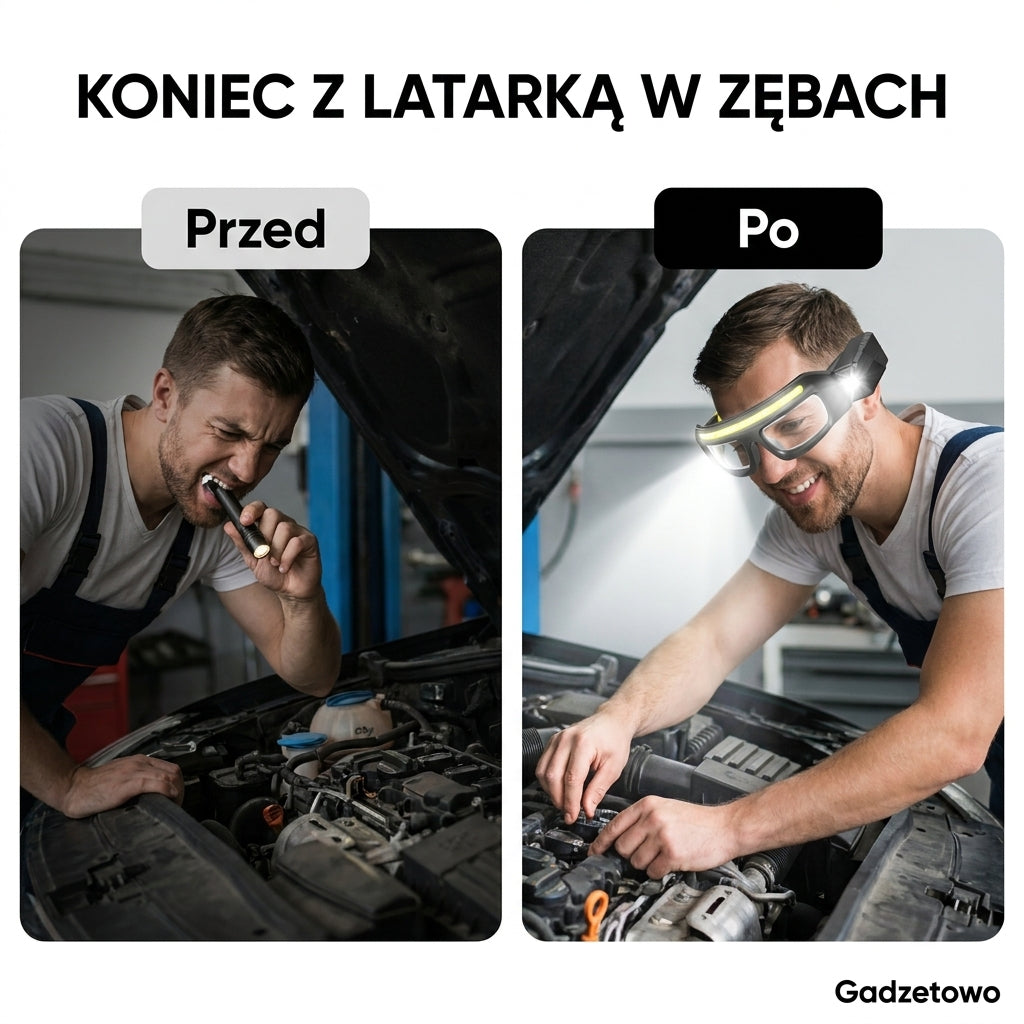 Przed i po – koniec z latarką w zębach pod maską