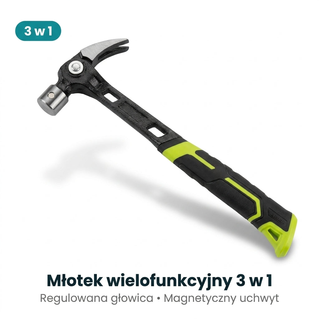 Młotek wielofunkcyjny 3w1 z regulowaną głowicą