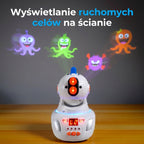 Projektor wyświetla ruchomego potworka na ścianie