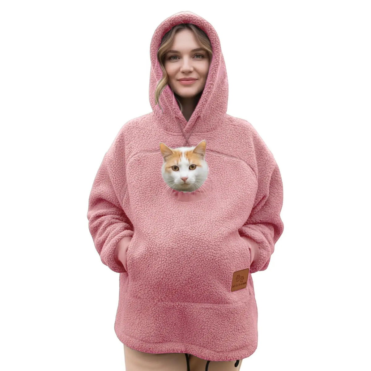 Bluza z kieszenią na kota – różowa